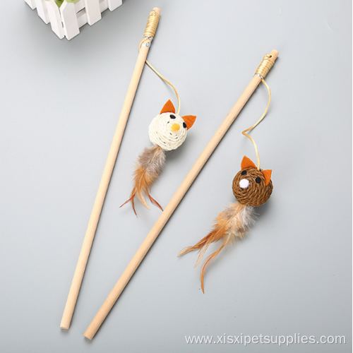 New design pole interactive cat teaser with feather